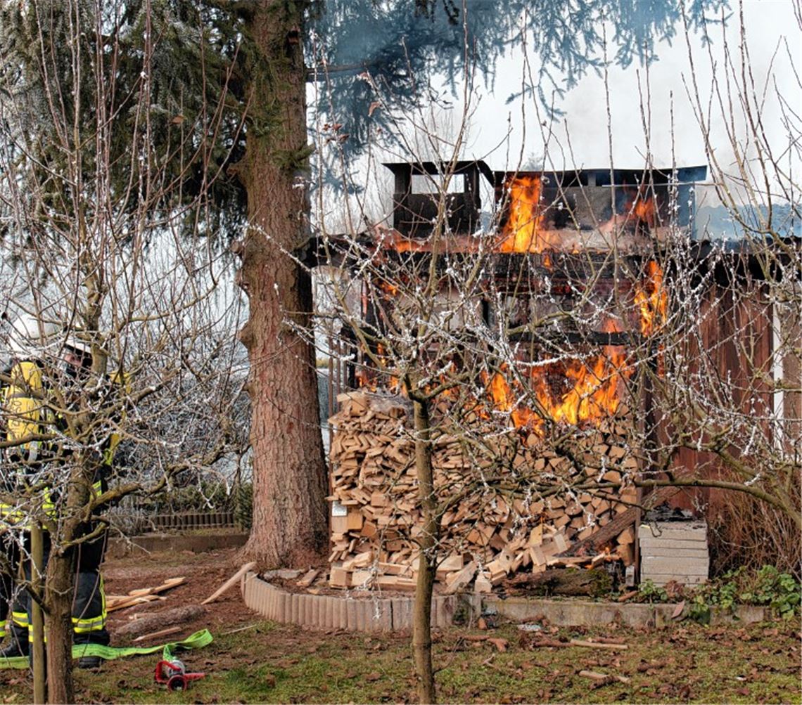 Feuer im Kleingartengelände