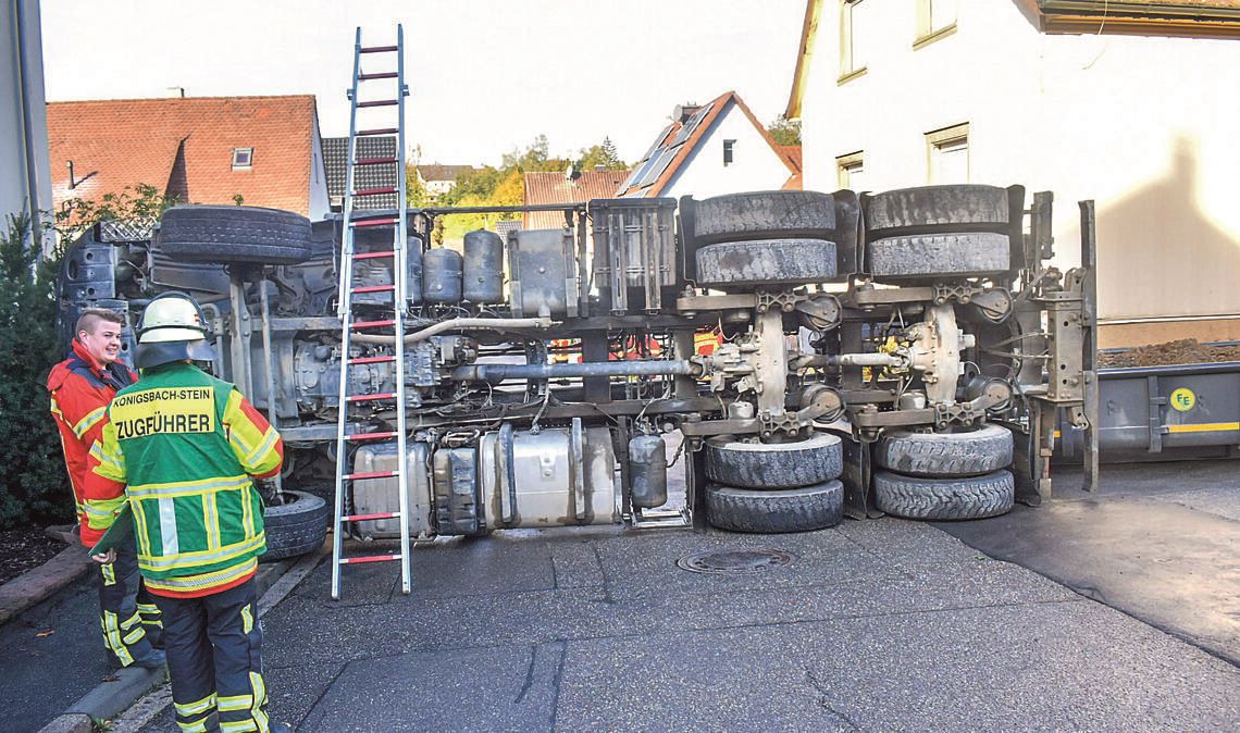Feuerwehr und Rettungskräfte sind am Montagvormittag in Stein im Einsatz. Foto: Myroshnichenko