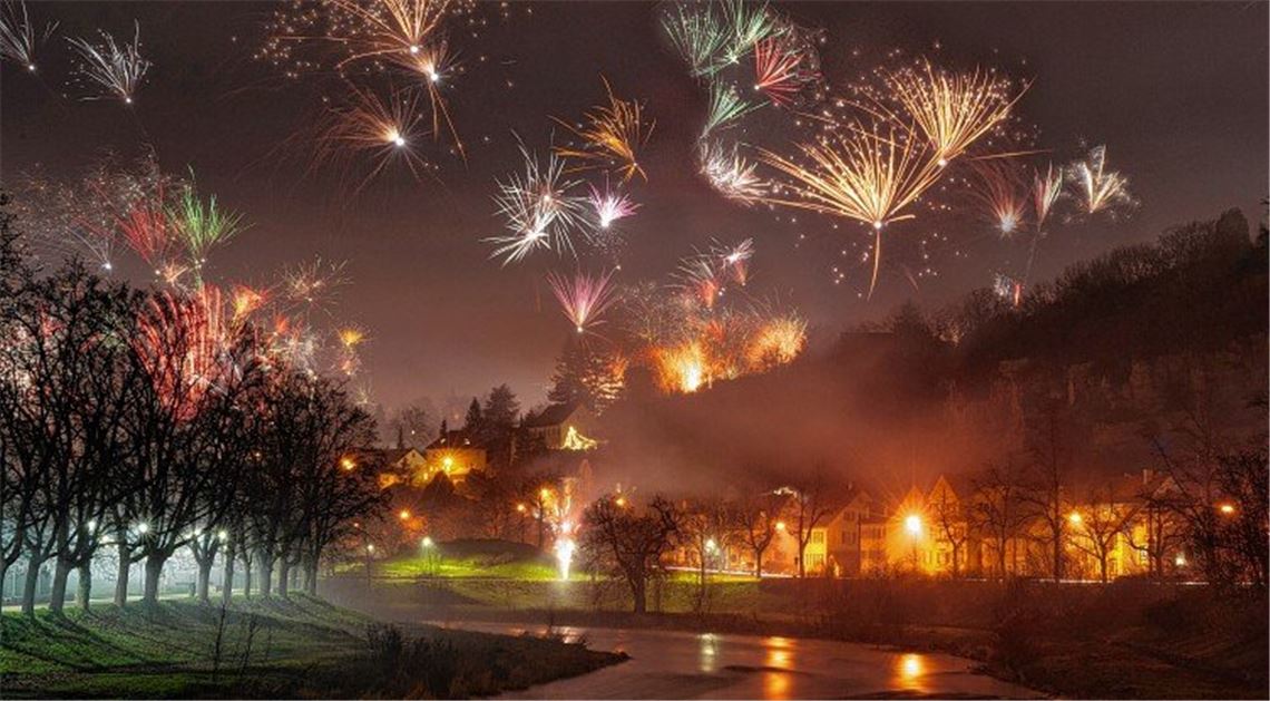 Feuerwerk an der Herrenwaagbrücke
