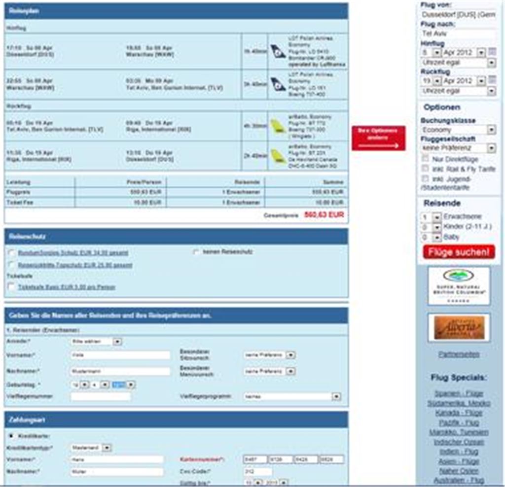 Flüge im Internet zu buchen, ist für erfahrene Nutzer ein Kinderspiel. Allerdings können so auch Kreditkartendaten schnell in falsche Hände geraten. Vorsicht ist also angebracht.