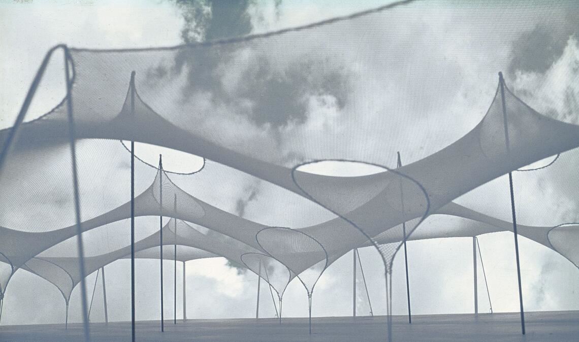 Frei Otto mit Larry Medlin, Zelt mit gleichmäßigen Hoch- und Tiefpunkten (1964), Modell.