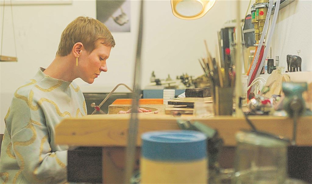 Frieda Dörfer bei der Arbeit.privat