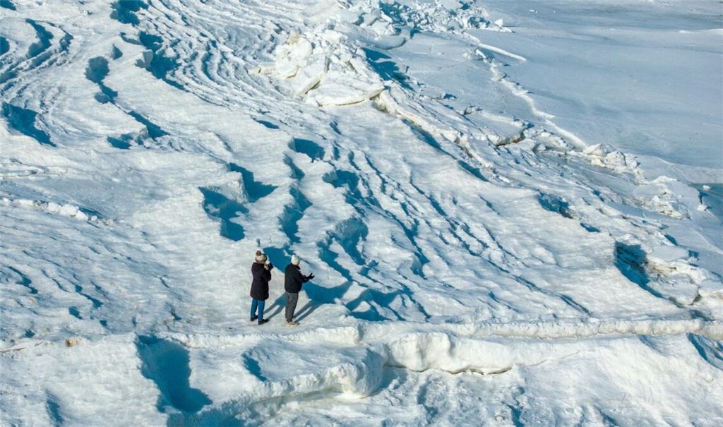 Frost und Schnee verwandelten den Ostseestrand von Usedom in eine Winterlandschaft.