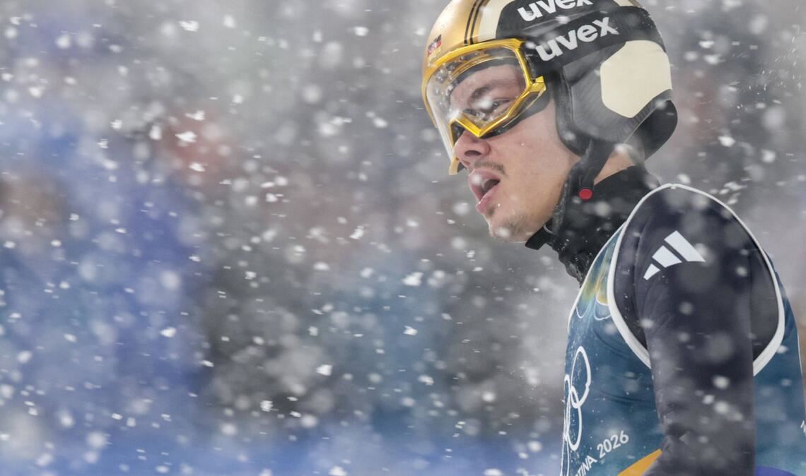 Frust im dichten Schneefall: Philipp Raimund.