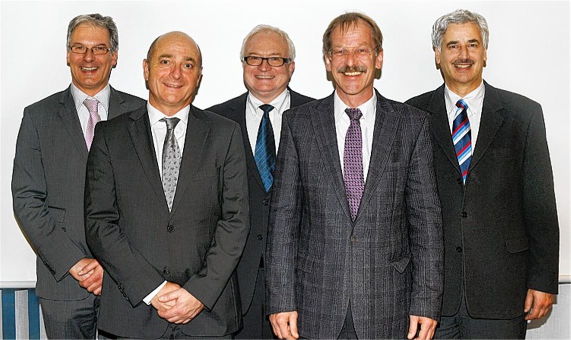 Führungsteam: Dr. Volker Bracher, Dr. Jan Wilz, Dr. Norbert Engel, Dr. Robert Heiden und Dr. Wolfgang Grüner (v. li.)