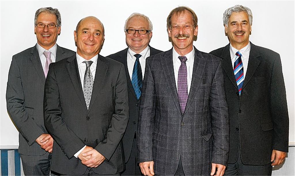 Führungsteam: Dr. Volker Bracher, Dr. Jan Wilz, Dr. Norbert Engel, Dr. Robert Heiden und Dr. Wolfgang Grüner (v. li.)