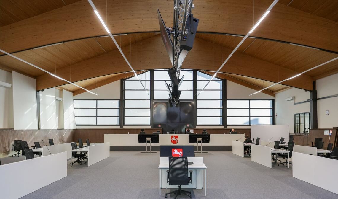 Für den Prozess in Verden wurde eine Reithalle zum Gerichtssaal umgebaut. (Archivbild)