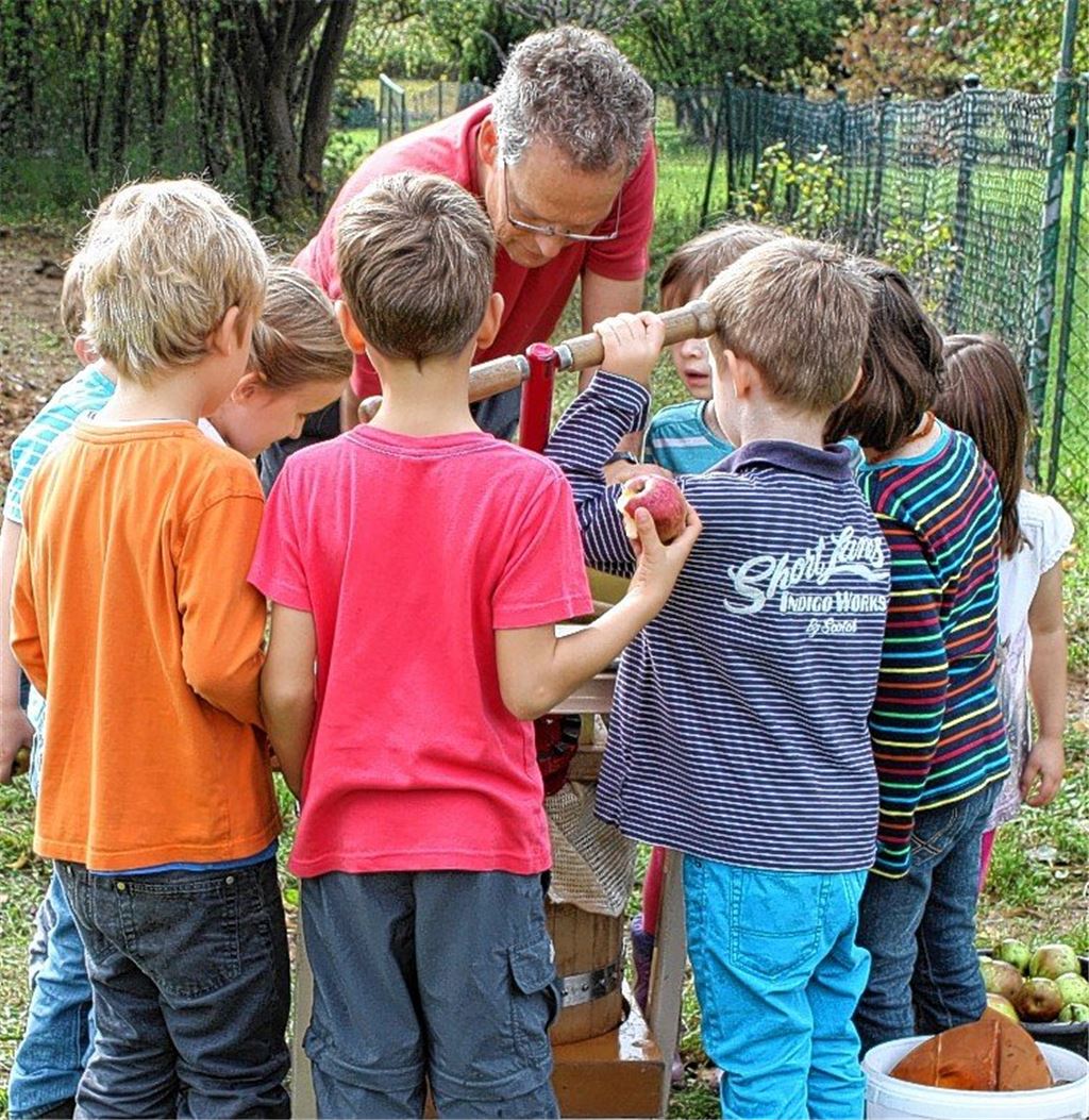 Unterricht auf der Streuobstwiese