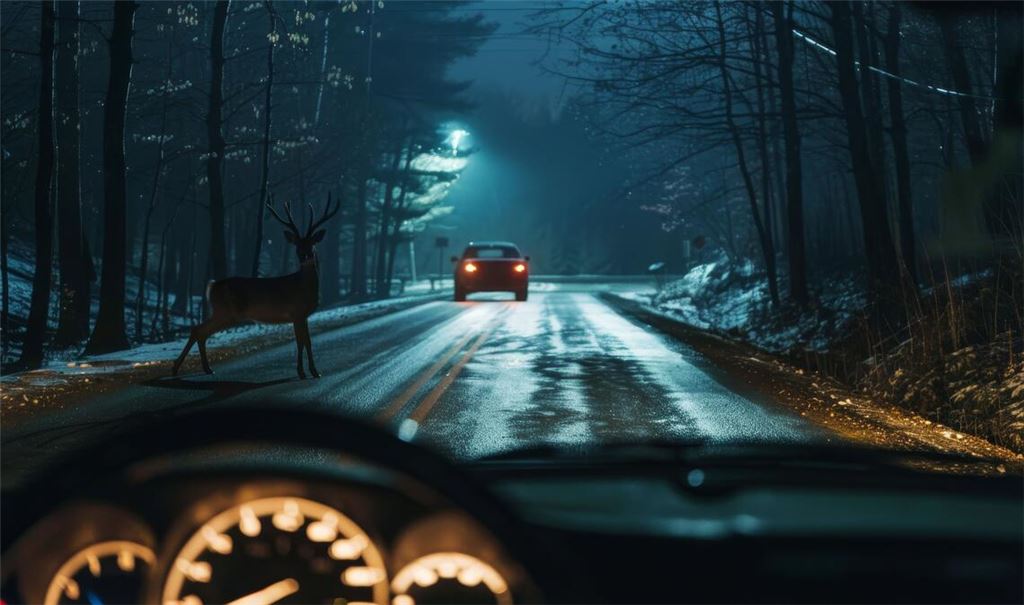 Fuß vom Gas: Auf Waldstrecken ist erhöhte Vorsicht geboten! Foto: Adobe Stock/Nadin Faust