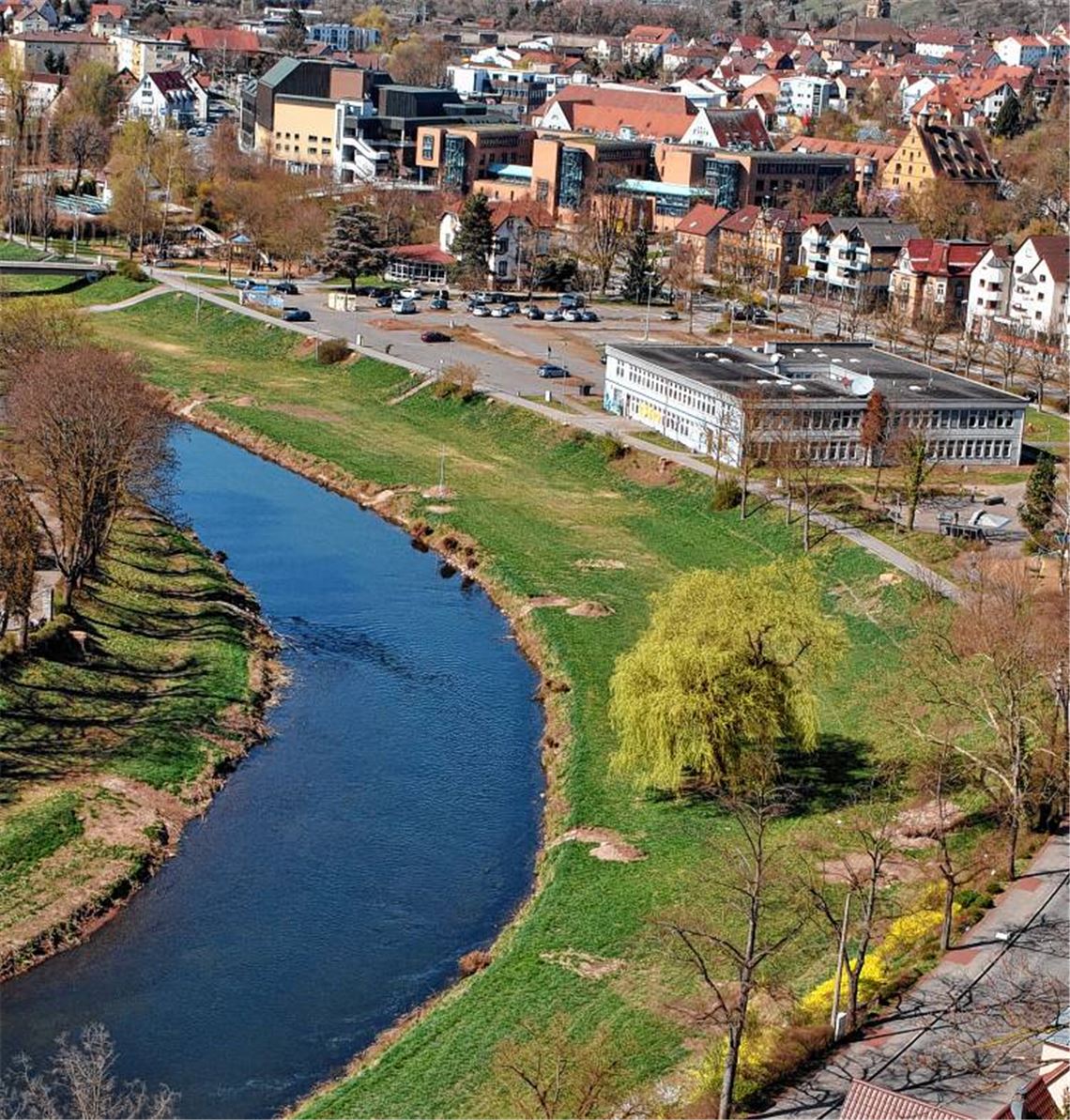 Gartenschaugelände von oben. 