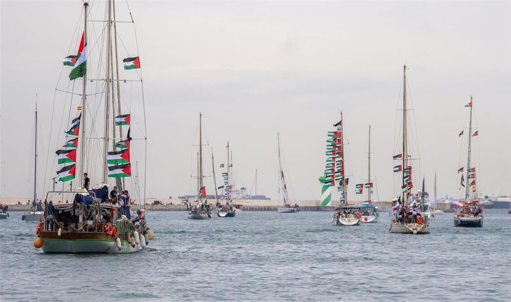 Gaza-Hilfsflotte nach ihrem Aufbruch in Barcelona. (Archivbild)