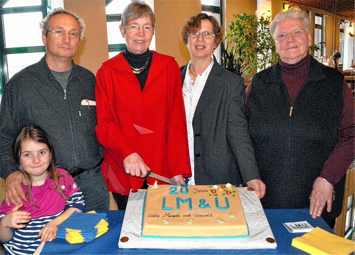 Geburtstagsfeier: Klemens Köberle mit Tochter, Christiane Bastian-Engelbert, Dr. Ulrike Fuchs und Gerda Langohr (v. li.).