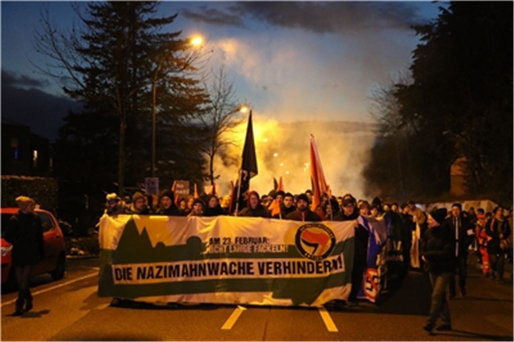 Gegendemonstration 2016, gerichtet gegen eine NPD-Veranstaltung. Foto: Archiv 