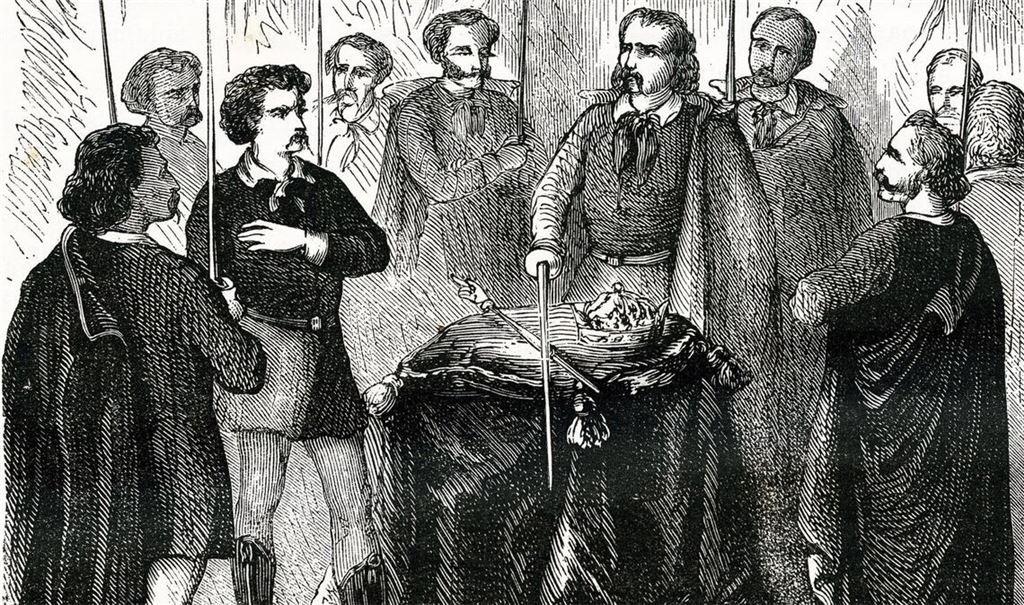 Geheimtreffen der Illuminati (Druck aus dem 19. Jahrhundert).