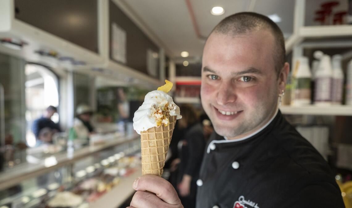 Gelatiere Thomas Micolino aus Rottenburg.
