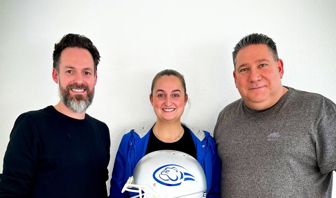 Gemeinsam für den Sport: Marcel Schumacher, Annkathrin Waschke und Kai Höpfinger (v.li.) freuen sich über die Zusammenarbeit. Foto: privat