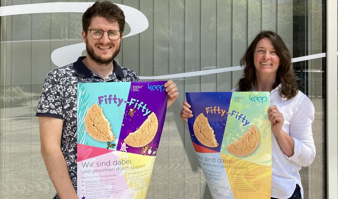 Geschäftsführer Elias Weigel und Projektleiterin Carmen Klein freuen sich auf die nächste Runde des fifty-fifty Projektes. Foto: ©keep, Leslie Mena.