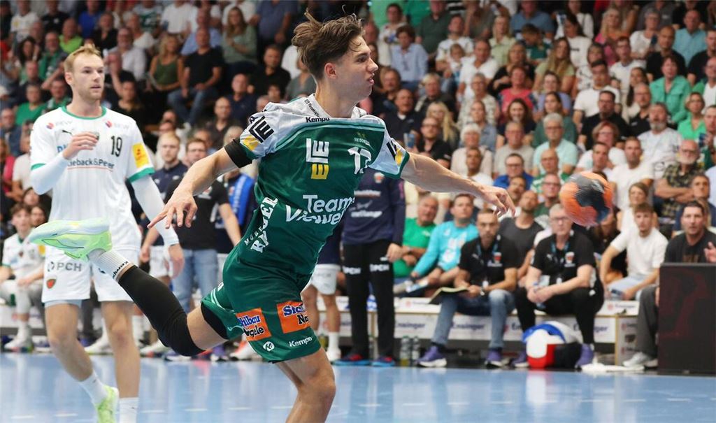 Göppingens Rechtsaußen Tim Goßner machte gegen die Füchse ein gutes Spiel und erzielte fünf Tore.