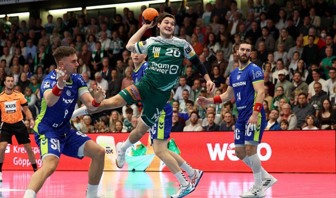 Göppingens Spielmacher Ludvig Hallbäck kam nur selten so frei zum Wurf.