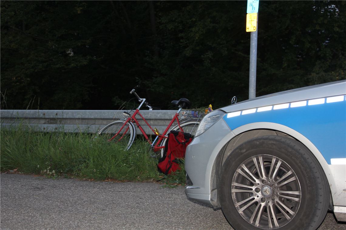 Großeinsatz in der Kanalstraße in Enzberg: Am Dienstagabend, kurz vor Einbruch der Dunkelheit, stürzt ein Mann die Böschung hinab in den Kanal. Foto: Recken