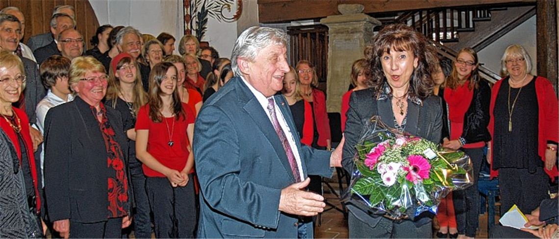 Gute Stimmung beim Empfang der DIG: Hermann Fasching und Miriam Altadonna.