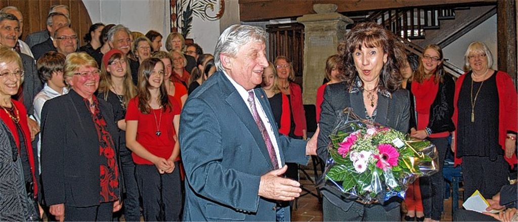 Gute Stimmung beim Empfang der DIG: Hermann Fasching und Miriam Altadonna.