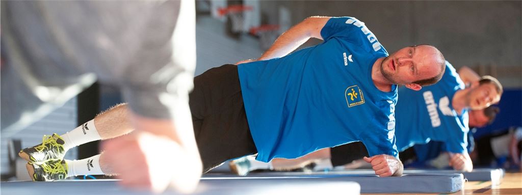 HC Blau-Gelb Mühlacker kann endlich wieder fast ohne Einschränkungen trainieren, bis auf die Maskenpflicht beim Ankommen in der Halle – Bild vom Trainingsstart 2020.Archiv (vh)