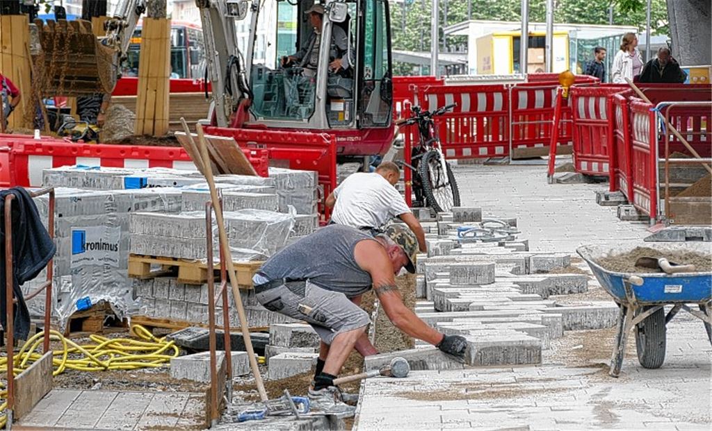 Fußgängerzone: Arbeiten im Zeitplan