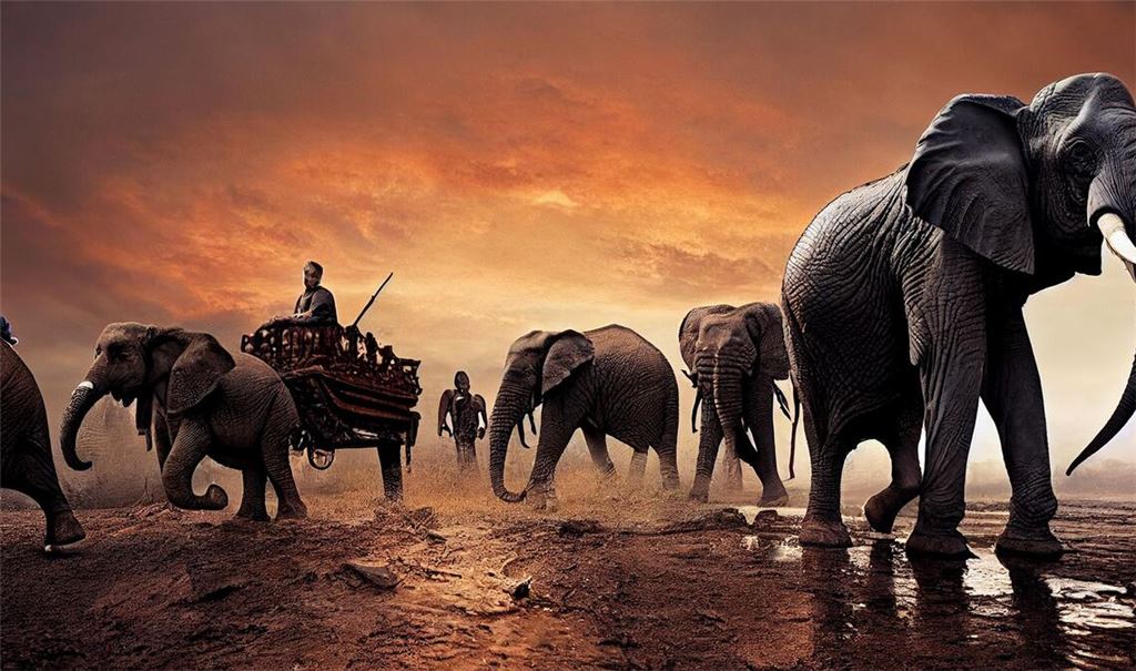 Hannibals nordafrikanische Elefanten quälten sich 218 v. Chr. über die Alpen.