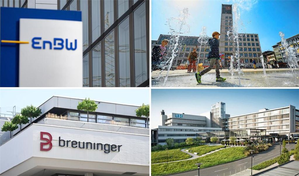 Hier sind viele Jobs ausgeschrieben (von links oben im Uhrzeigersinn): EnBW, Stadt Stuttgart,  Robert Bosch Krankenhaus und Breuninger.