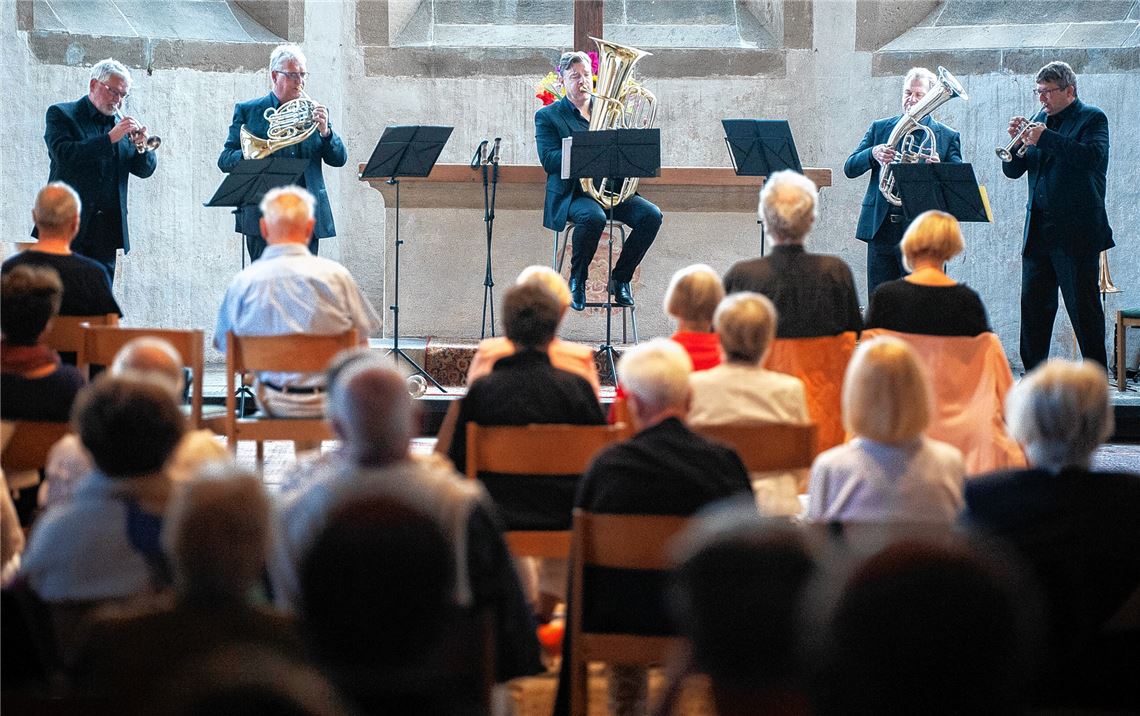 Hochgenuss: das „Mannheim Brass Quintett“ bei seinem Gastspiel im Rahmen der Reihe „Musikalischer Sommer“.Fotomoment