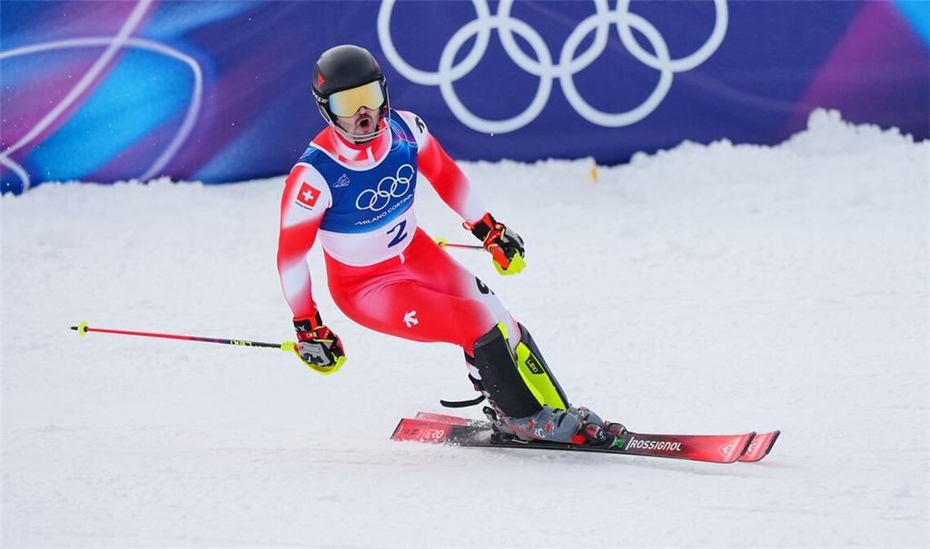 Holte seine dritte Medaille bei den Spielen in Italien: Loic Meillard.