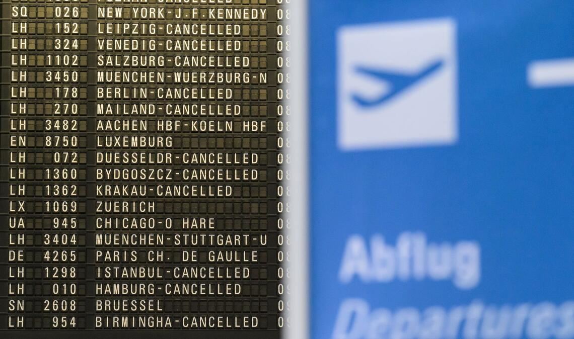 Hunderte Flüge der Lufthansa sind erneut gestrichen.