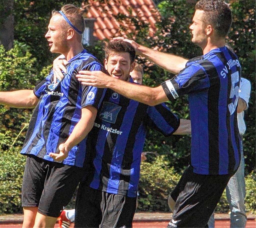 Illingen (Marco Munz, Fabio Tricarico, Björn Kachel, v.li.) beweist Moral. Archivfoto: Eigner