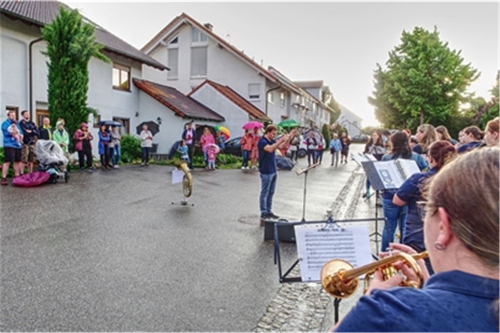 Illinger Musiker spielen für einen guten Zweck und trotzen dabei widrigen Wetterbedingungen. Foto: privat 