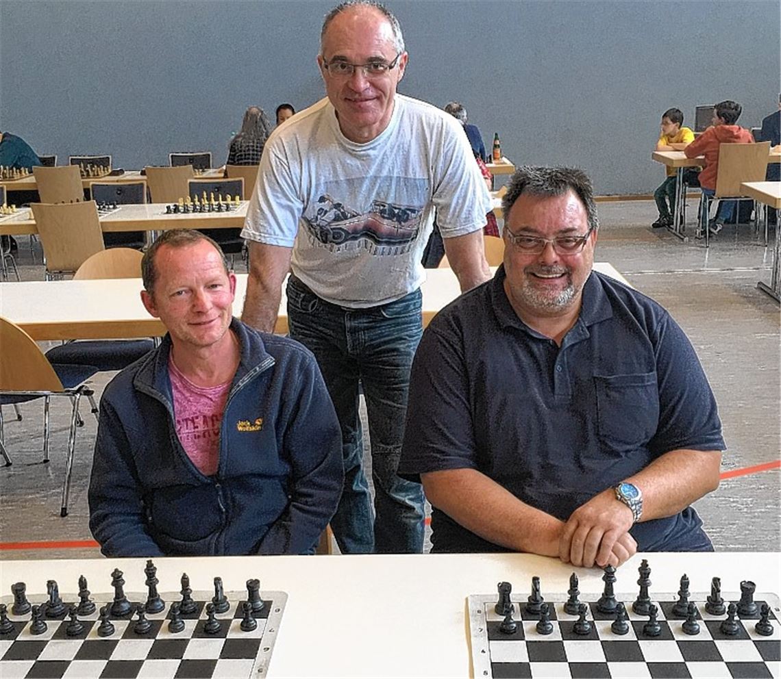 Illinger Schachfreunde Torsten Häfele, Robert Sloboda, Thomas Grünert (v.li.).