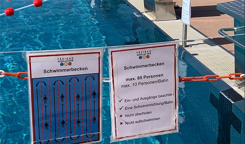 Im Freibad Mühlacker gelten zum Saisonstart ähnliche Regeln wie im vergangenen Jahr – inklusive einer Begrenzung der Besucherzahl und der Zahl der Schwimmer im Becken, die auf Bahnen Abstand zueinander halten sollen.privat
