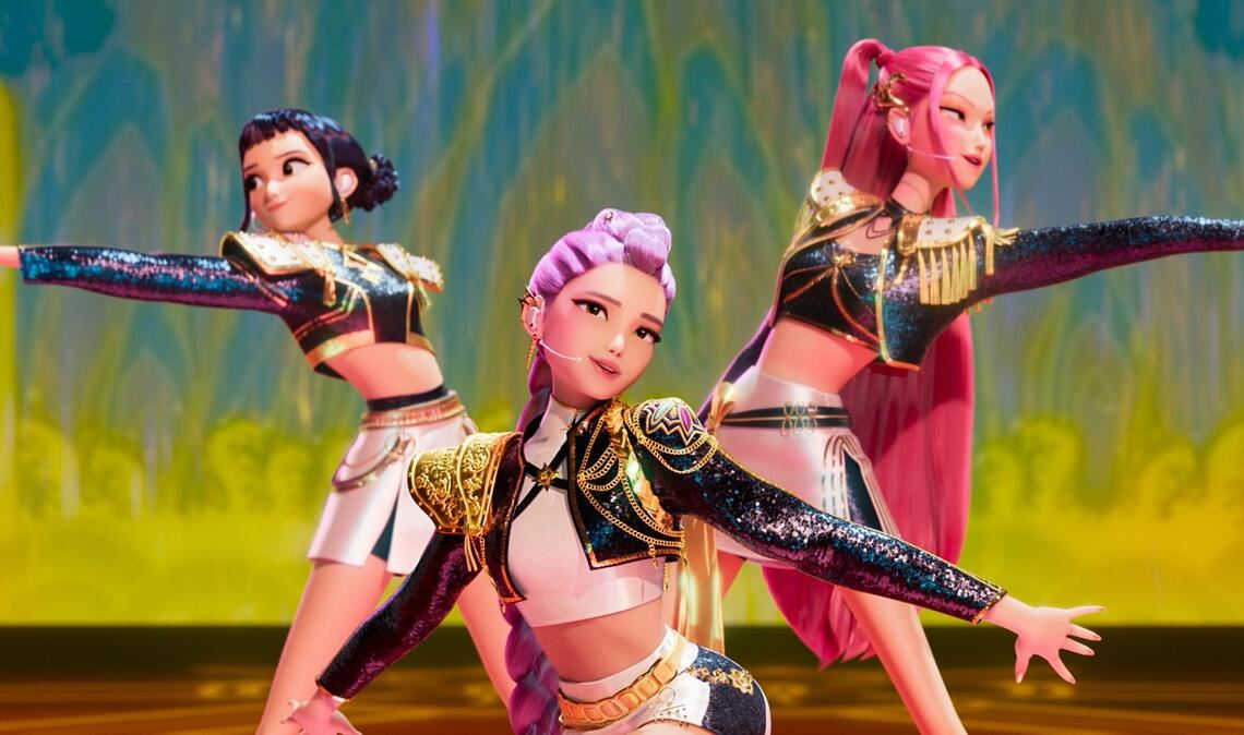 Im Netflix-Hit "KPop Demon Hunters" geht es um die Band Huntrix - hier von links nach rechts: Zoey, Rumi und Mira.