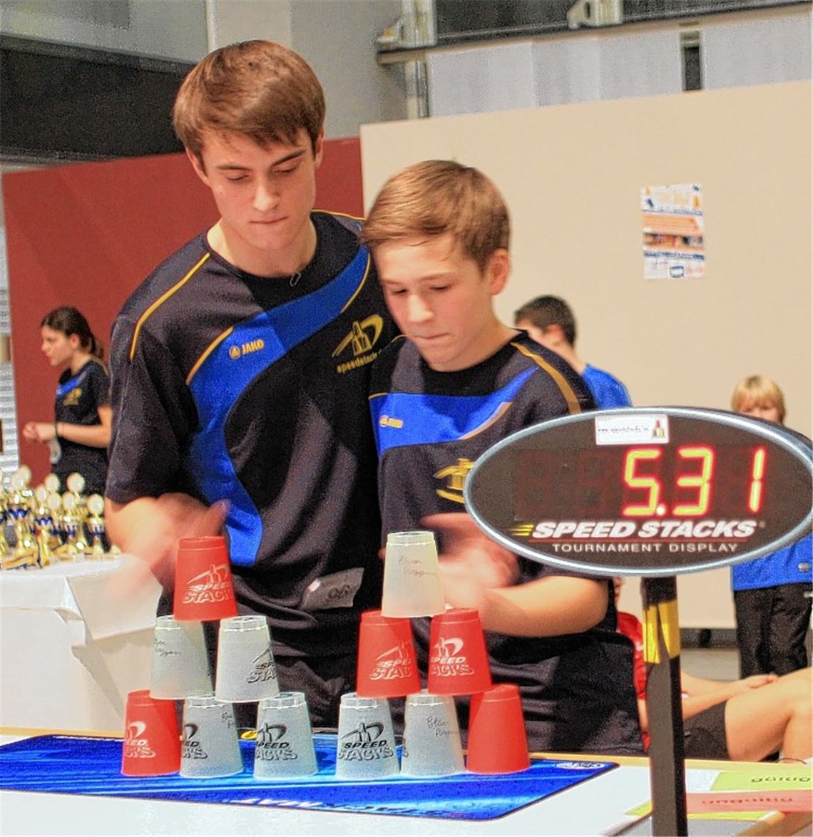 Im November 2012 hat in den Räumen der Volksbank Pforzheim bereits ein Turnier im sogenannten Sport Stacking stattgefunden.