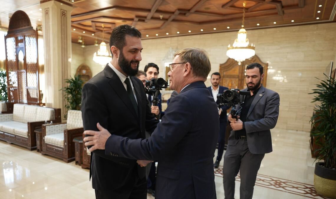 Im Oktober traf Außenminister Johann Wadephul (CDU) den syrischen Übergangspräsidenten, Ahmed al-Scharaa, in Damaskus. (Archivfoto)