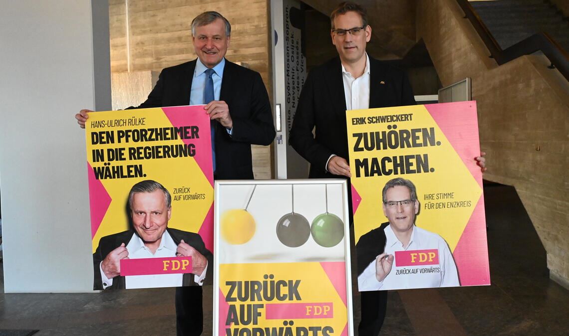 Im Wahlkampfmodus: Hans-Ulrich Rülke (li.) und Erik Schweickert. Foto: Bott