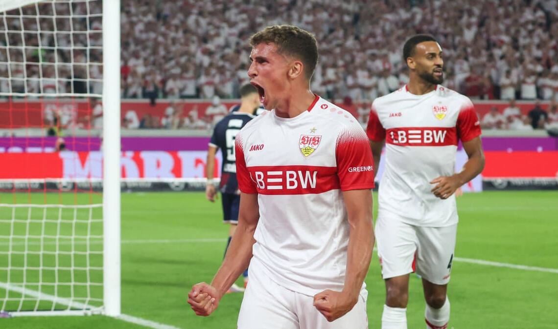 Im ersten Heimspiel für den VfB beweist Grischa Prömel gleich seinen Torriecher&nbsp;– und trifft zum zwischenzeitlichen 2:0.