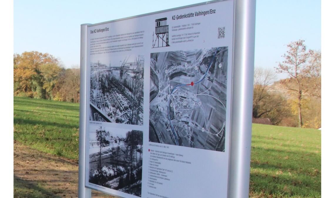 Immer wieder Ziel von Vandalismus: die Infotafeln zum KZ Vaihingen. Foto: Archiv