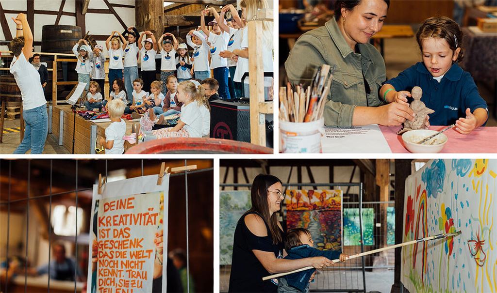 Impressionen der beiden kreativen Tage in der Diefenbacher Kelter. Fotos: privat