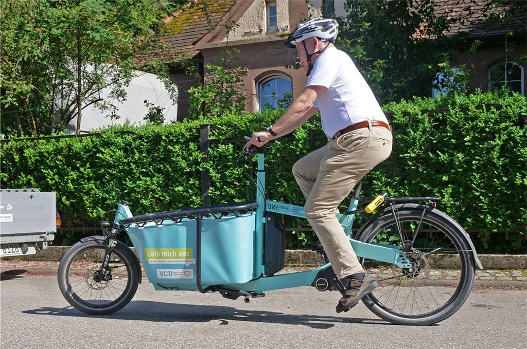 In Kürze kann man das Lastenrad wieder beim Kaufhaus Sämann ausleihen. Foto: Friedrich