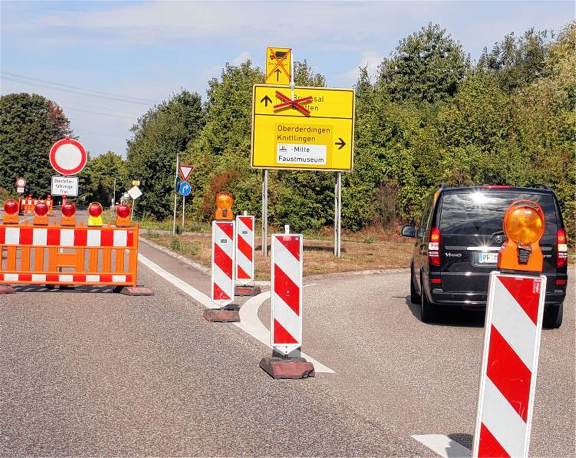 In den nächsten Wochen komplett gesperrt: die B35 bei Knittlingen.