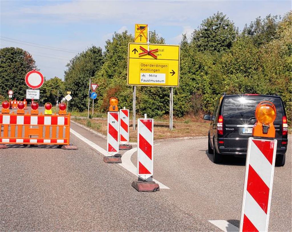 In den nächsten Wochen komplett gesperrt: die B35 bei Knittlingen.
