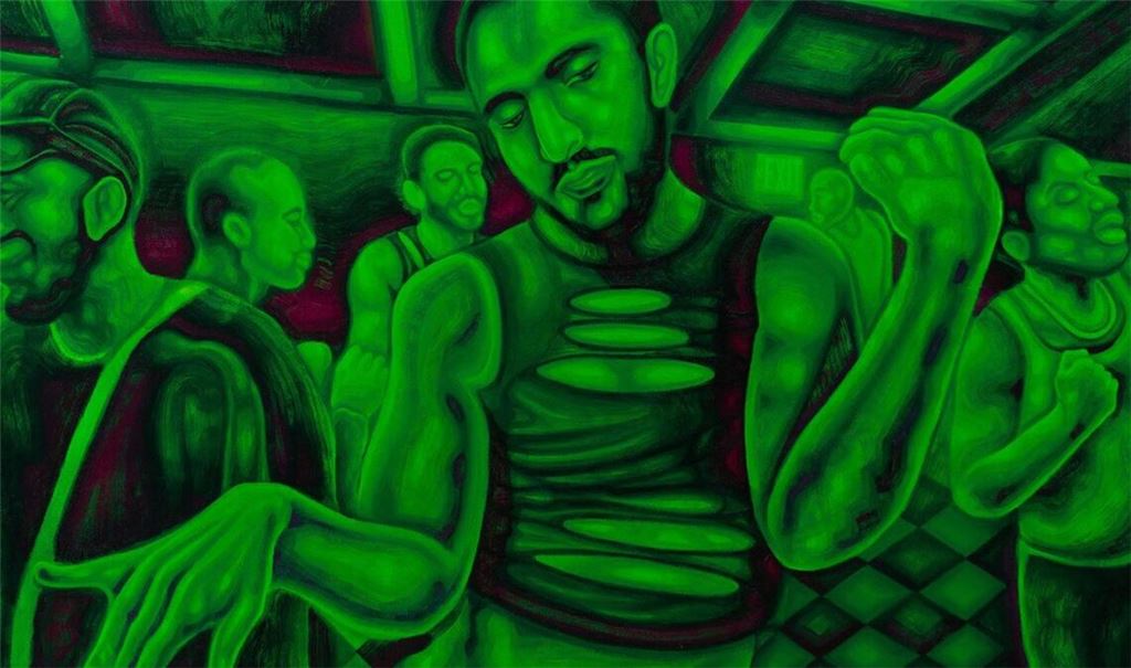 In der Galerie Thomas Fuchs in Stuttgart zu sehen: James Bartolacci mit dem Bild „E“, 2025