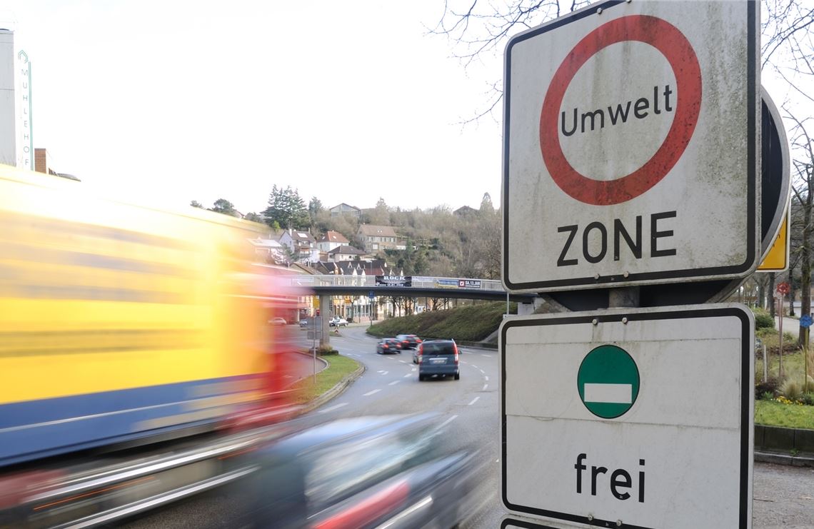 In weiten Bereichen Mühlackers schreibt die Umweltzone vor, dass nur mit grüner Plakette eingefahren werden darf. Foto: Archiv