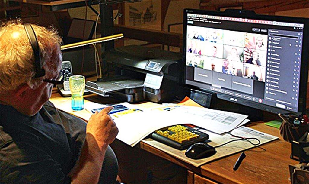 Initiator Günter Bächle als Teilnehmer an der Videokonferenz. Foto: privat